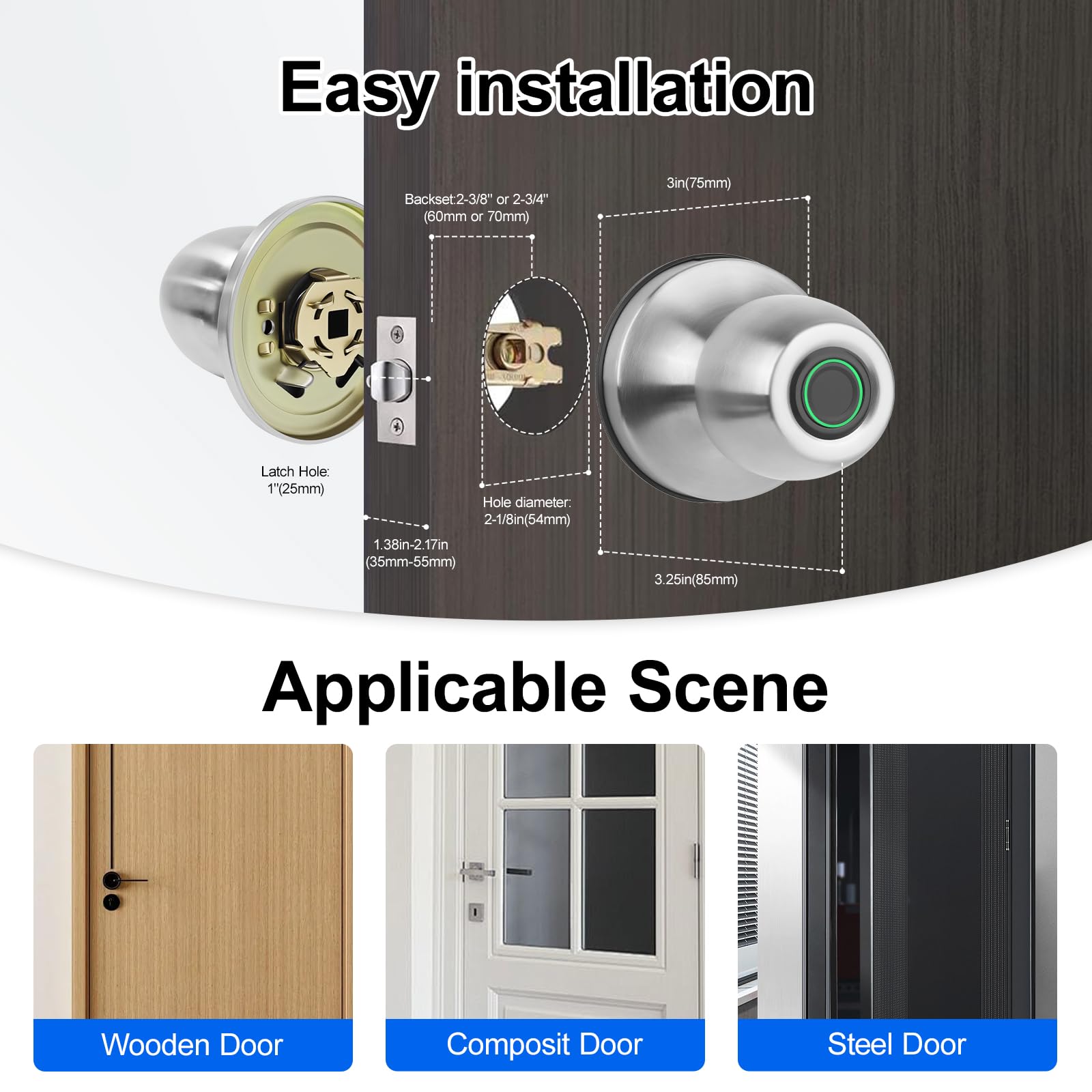 Smart Fingerprint Door Lock - Keyless Entry & App Control -5