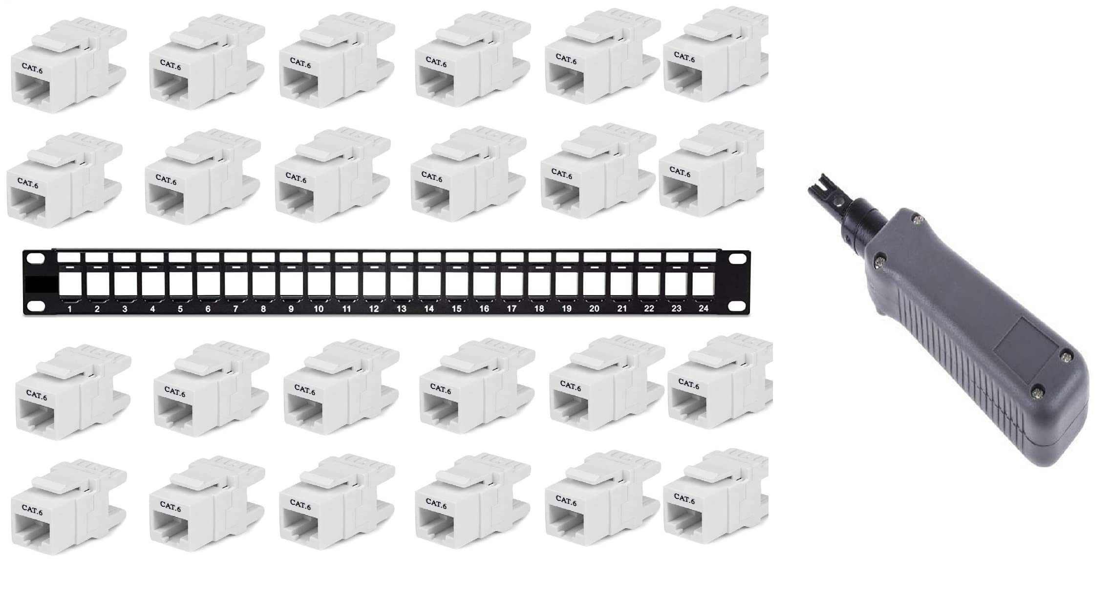 Buy 24Port Blank Keystone 1U Patch Panel, Cat5, Cat5e, Cat6, Cat6A
