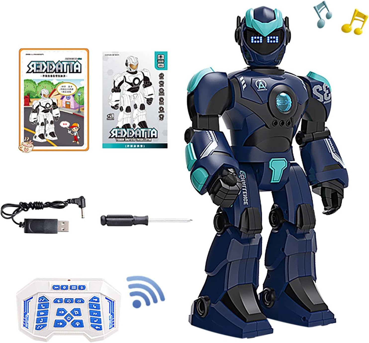 子供用ロボットおもちゃ プログラム可能なリモートコントロールスマートロボット 充電式 ジェスチャー付きのインテリジェントロボット対象年齢3 7 女の子 男の子 8歳 5 誕生日プレゼント 6 4