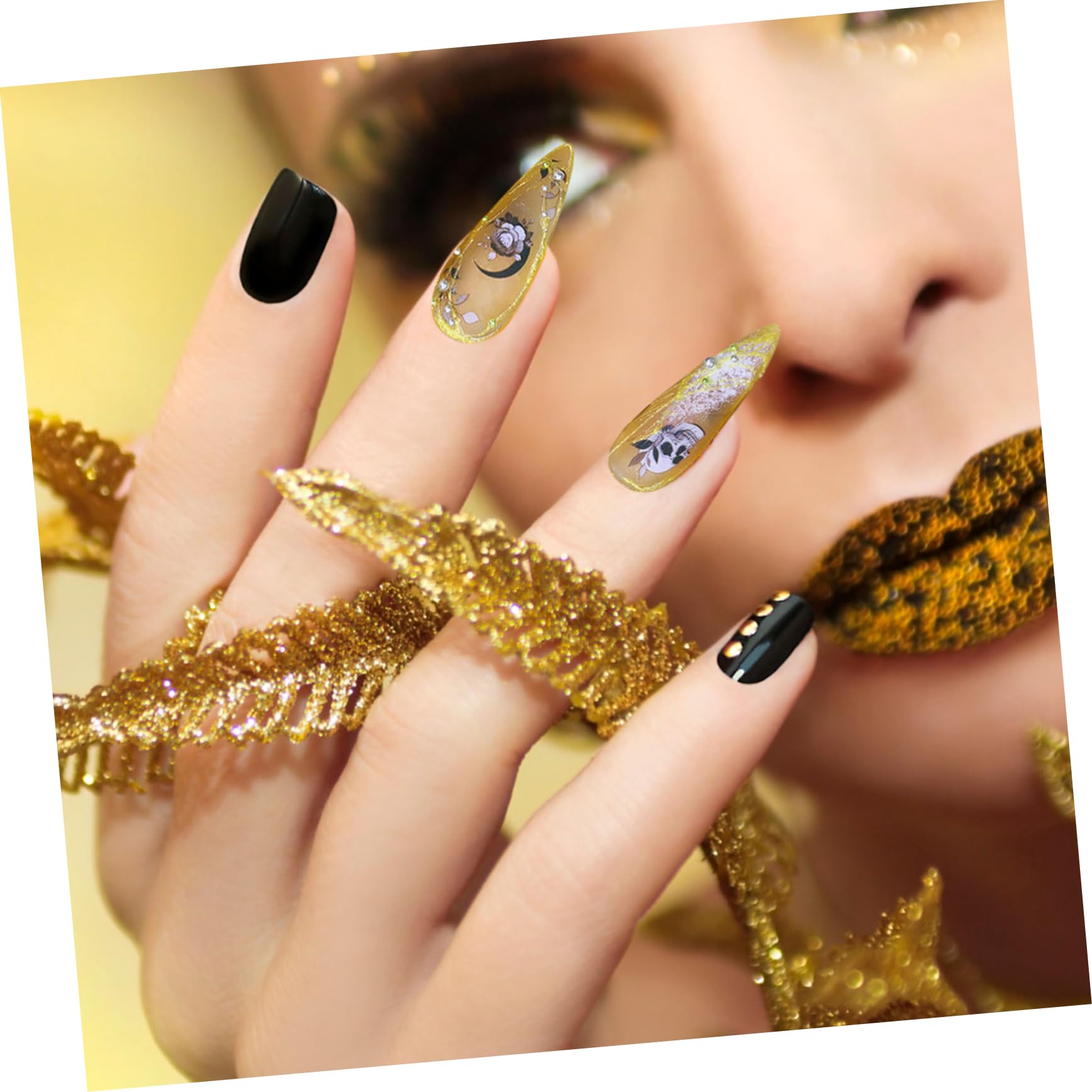 4 Set Adesivi Per Unghie Fiori Nail Art Decal Per Decorazioni Eleganti Per Feste E Speciali Adatti Donne E Ragazze 10 Fogli*4