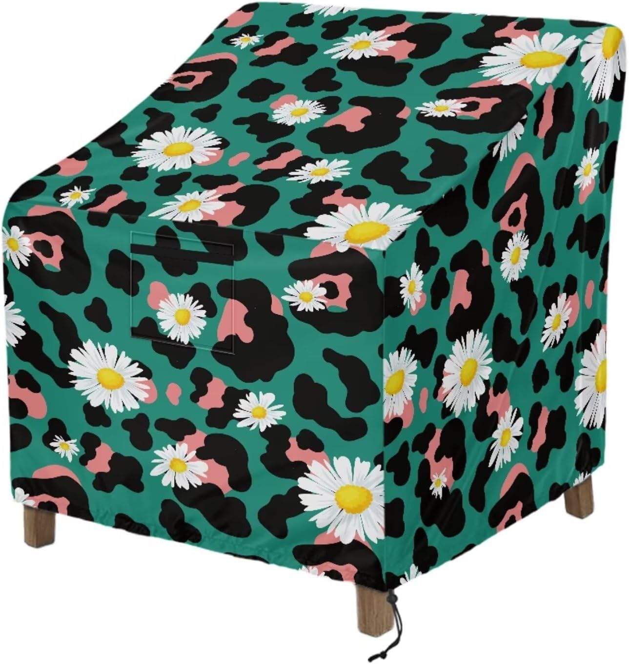 Marble Printed Waterproof Patio Chair Cover Dust Rain Snow-Proof Patio Chair Covers with Air Vents Anti-UV High Back Lawn Patio Furniture Protection