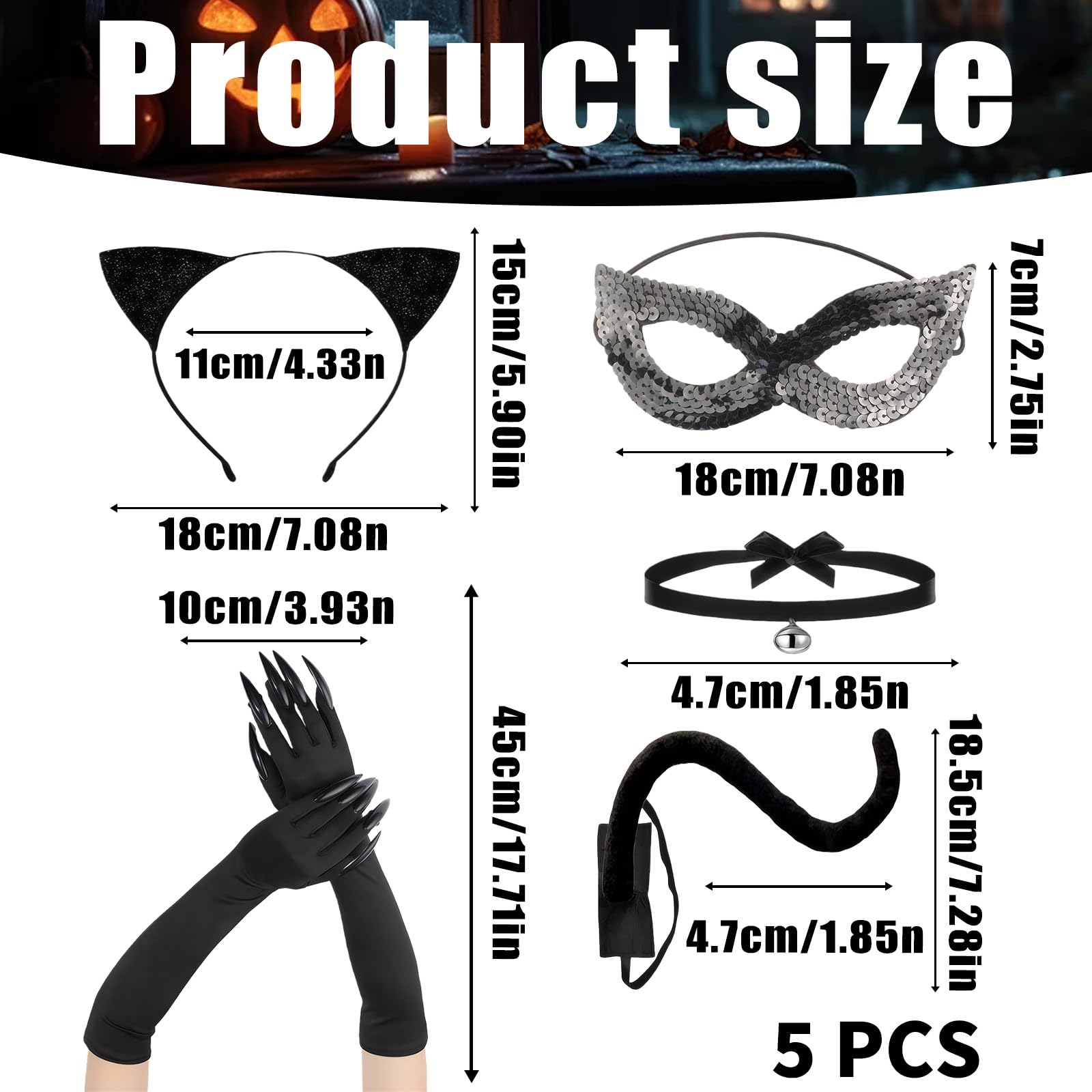 fshxj Catwoman Costume Women, Cat Costume, Cats Children Woman Halloween Set, Cat Mask Costume - Image 2