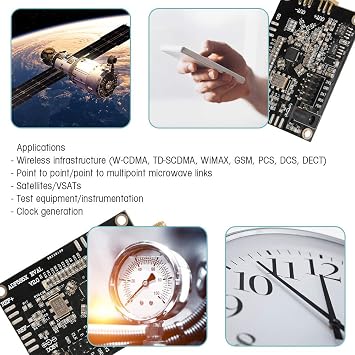 ADF5355 Phase Locked Loop RF Development Board with 54 MHz to 13.6 GHz Output Frequency Range High-Resolution 38-Bit Module and 600 MHz Reference Frequency for