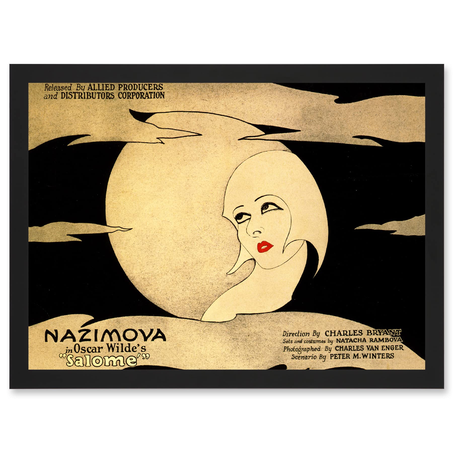 Artery8 Advert Theatre Play Stage Salome Oscar Wilde Nazimova Artwork Framed Wall Art Print A4