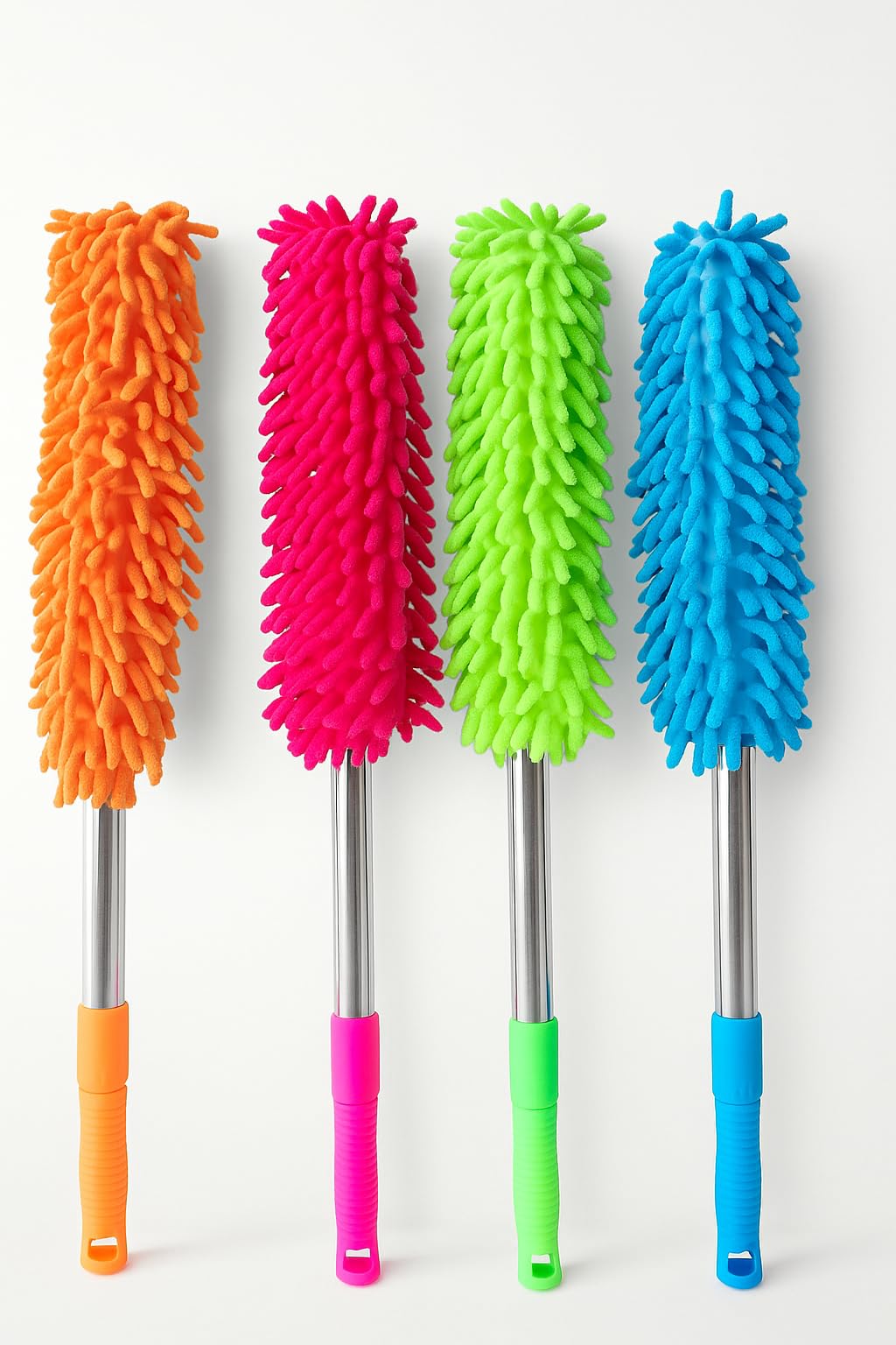Microfibre Duster Set with Telescopic Handle, 4 Colours Aviable, Washable Chenille Cleaning Head, Pack of 1 PC-image-47