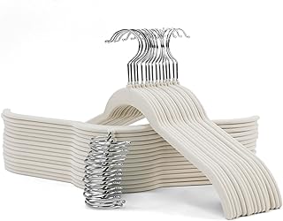 30 Pack Velvet Hangers for Clothes – Non-Slip Slim Flocked Shirt Hangers...