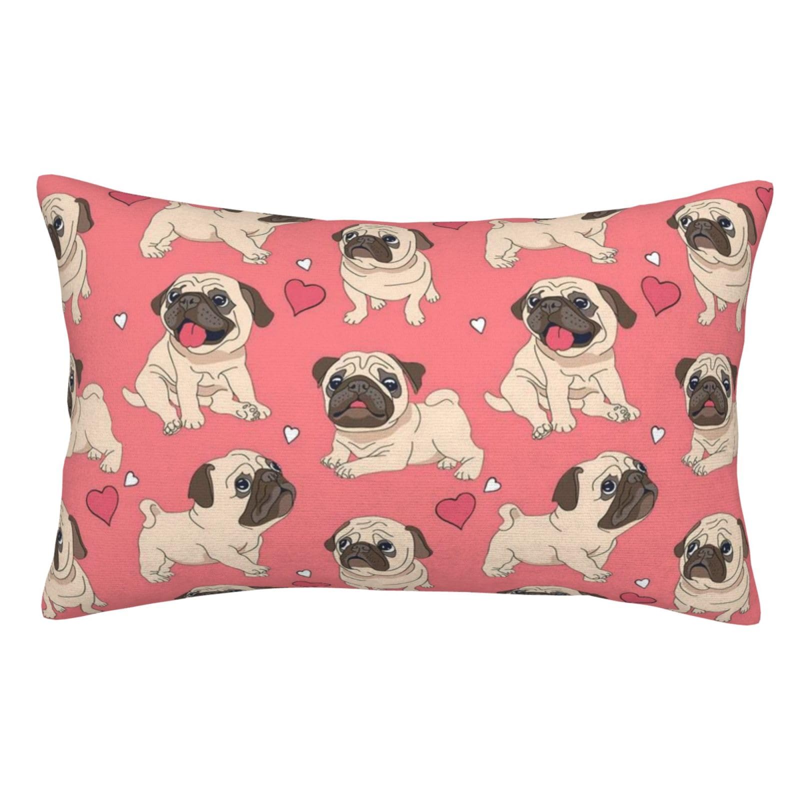 WKSGDSG Soft Plush Pillow Cover For Sofa & Bed, Dog, Standard Furry Throw Pillow Case 50x75 cm, Decorative Cushion Cover For Bedroom Living Room Decor, Hidden Zipper Pillowcases For All Seasons