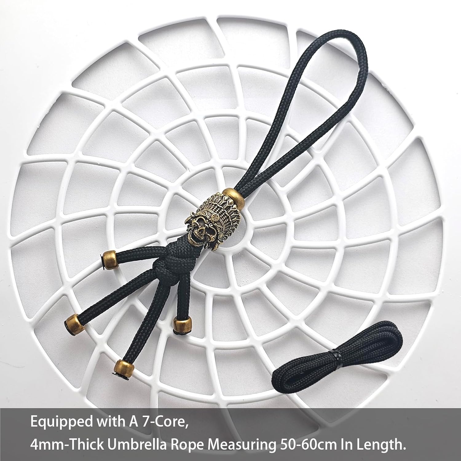 Paracord Knife Lanyard Brass Bead Hand Woven Tactical Lanyard Beads for Knife EDC Tools Keychains - Image 3