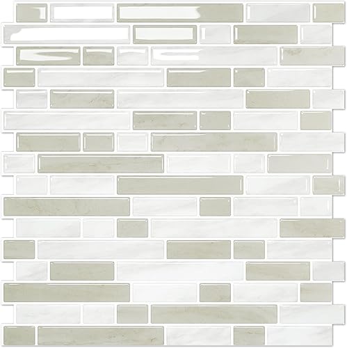 Vista 21 de STICKGOO - Azulejos autoadhesivos para loseta en muro, 12 x 12 pulgadas, azulejos autoadhesivos para loseta en muro de cocina y baño