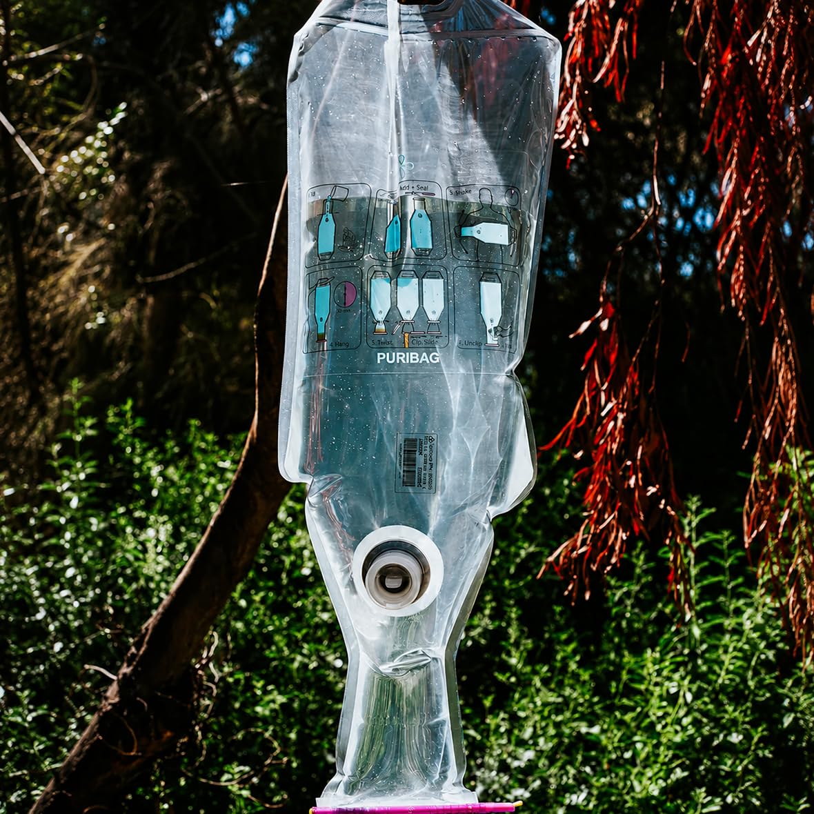 PuriBag: Purificador de agua Sistema de camping para senderismo, supervivencia, viajes, perfecto para almacenamiento de agua y viajes, 10L (2.5 galones)