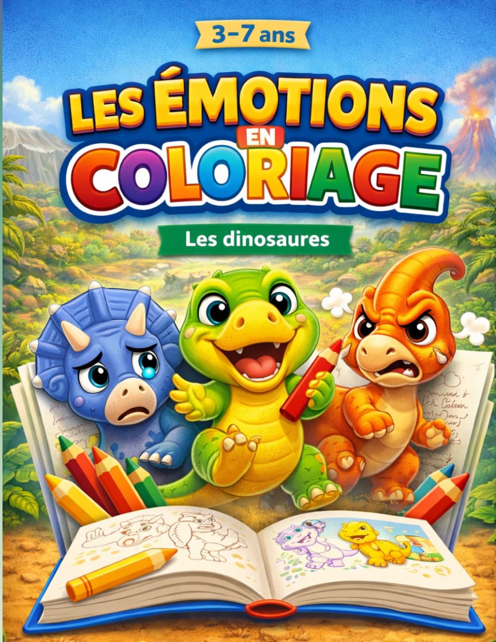 Les émotions en coloriage : Les dinosaures: Un livre de coloriage pour aider les enfants à reconnaître et exprimer leurs émotions