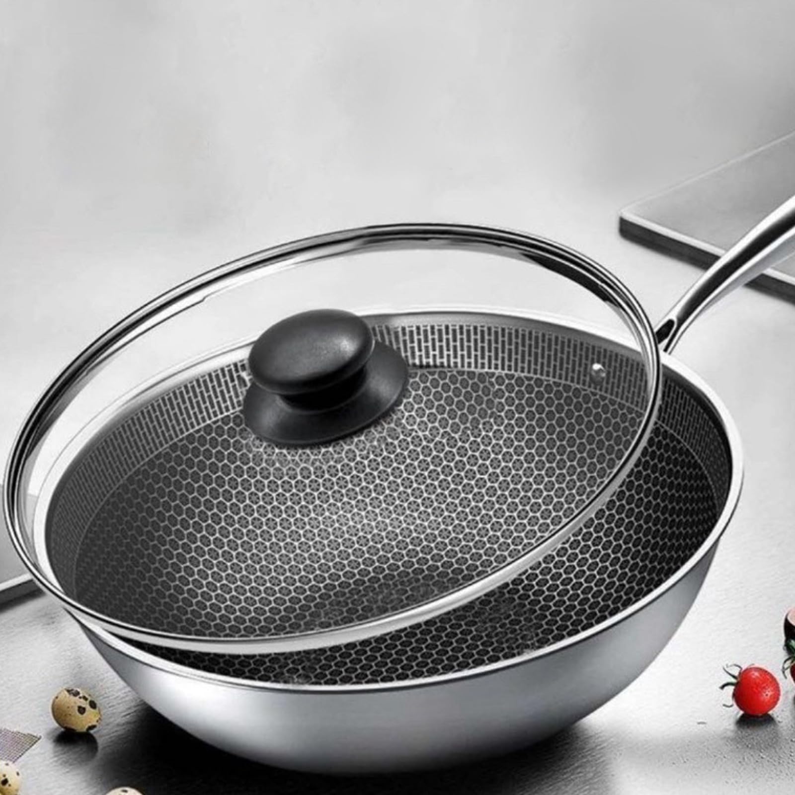 Set Di 4 Pomelli Per Coperchi Di Pentole - Robusti, Facili Da Installare - Sostituzione Per Vari Coperchi - Nero