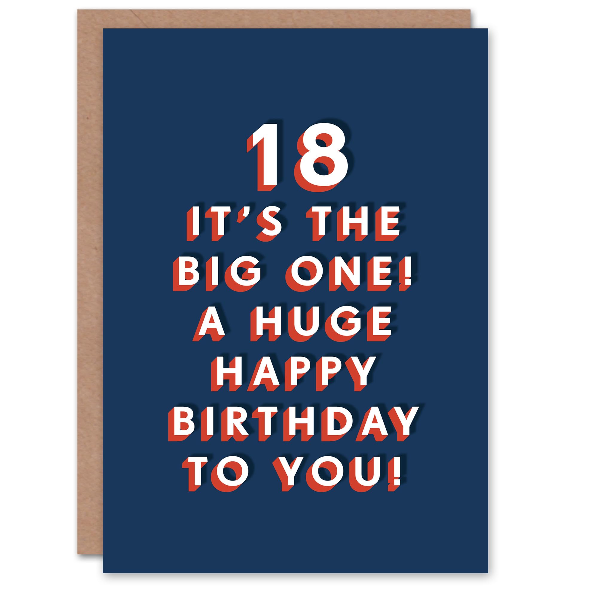 Artery8 Big One Bold Eighteen 18 Year Old Milestone 18th For Him Birthday Card