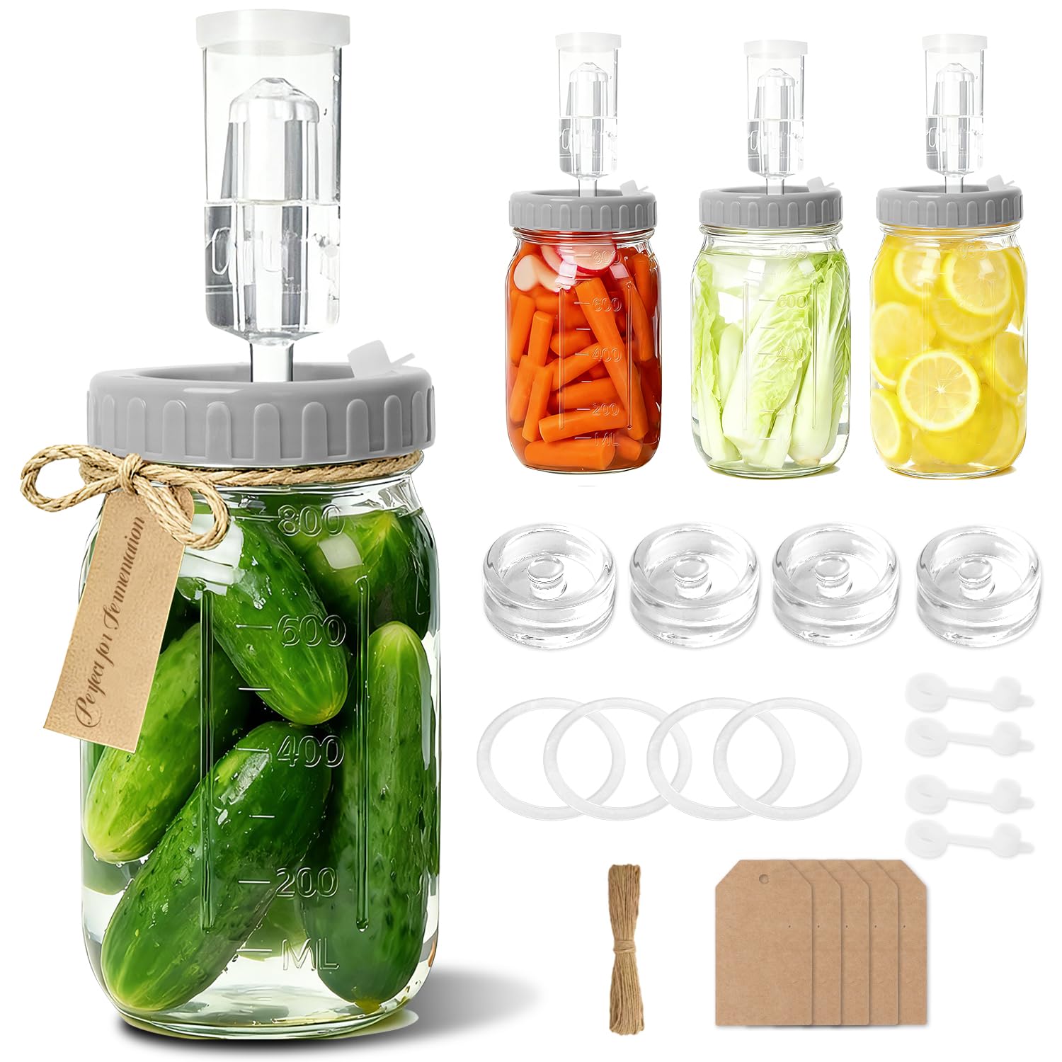 IceFun 4-Pack Mason Jar Fermentation Kit