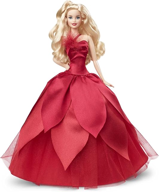 Barbie Signature 2022 Holiday Barbie Doll (Blonde Hair), 6 Years and Up., HBY03
