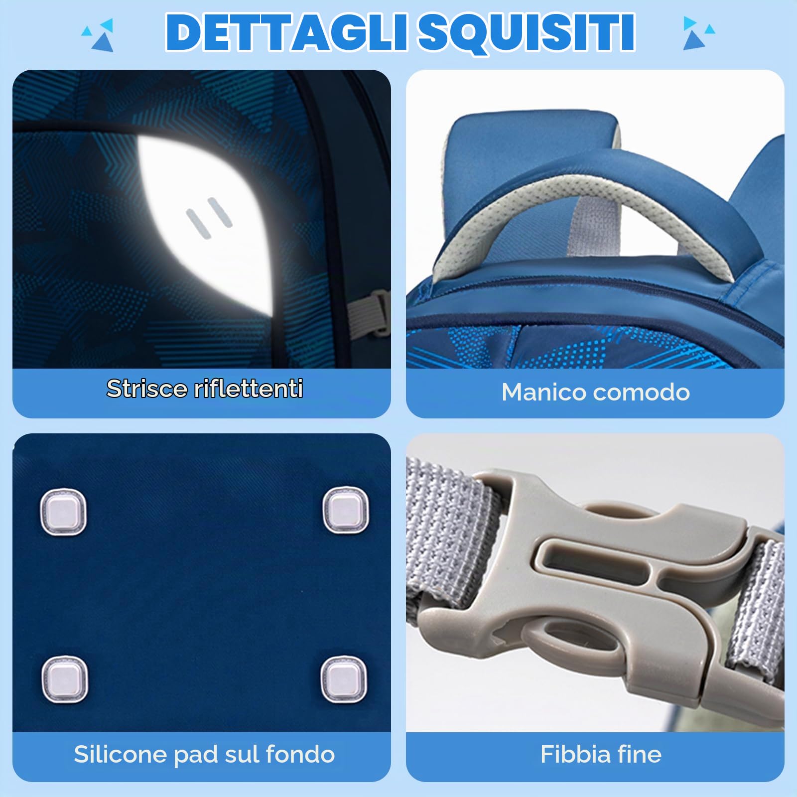Amythe Zaino Scuola Ragazzi Teen 8 a 15 anni Grande Moda Impermeabile 46L, Blu