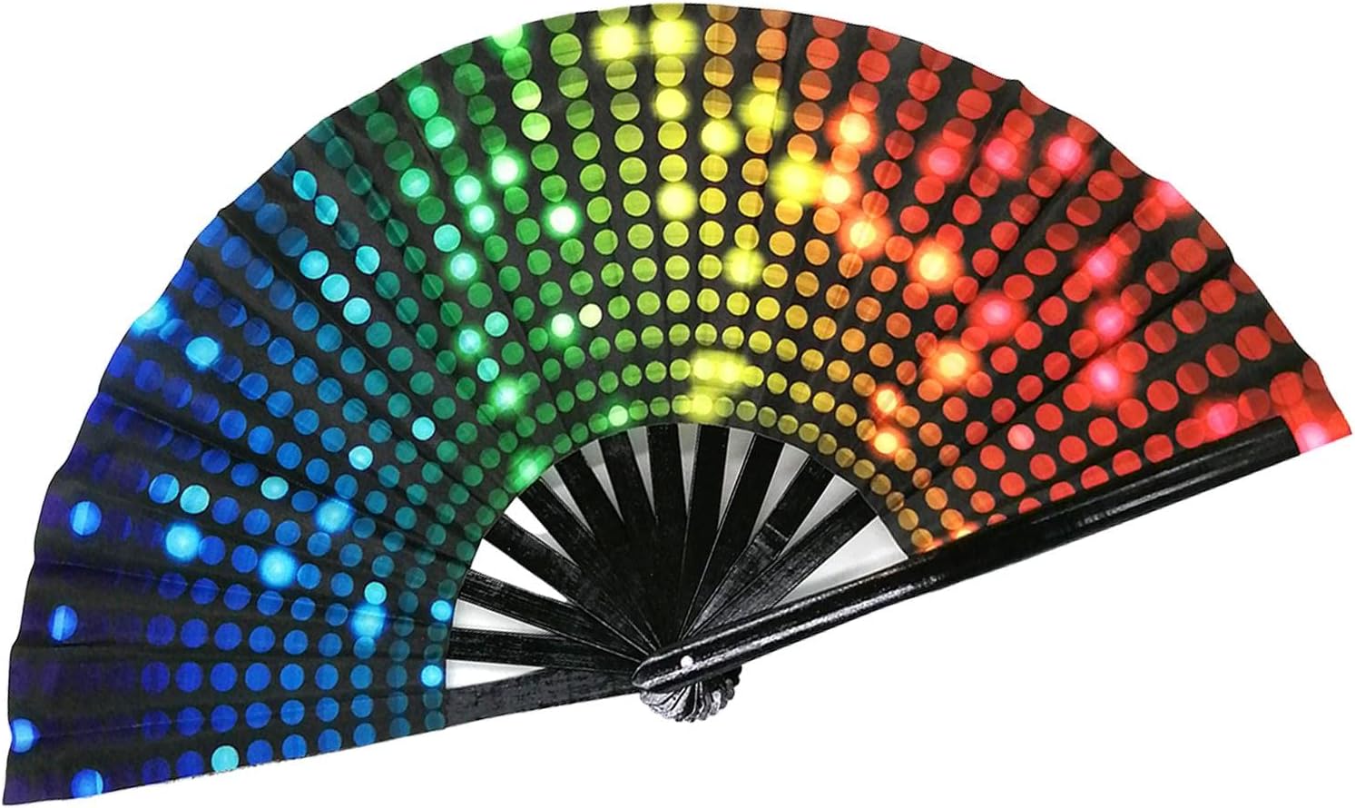 Amazon.co.jp 扇子 レインボー扇子 レインボーハンドヘルド折りたたみファン、中国と日本のハンドヘルドファンダンスファン