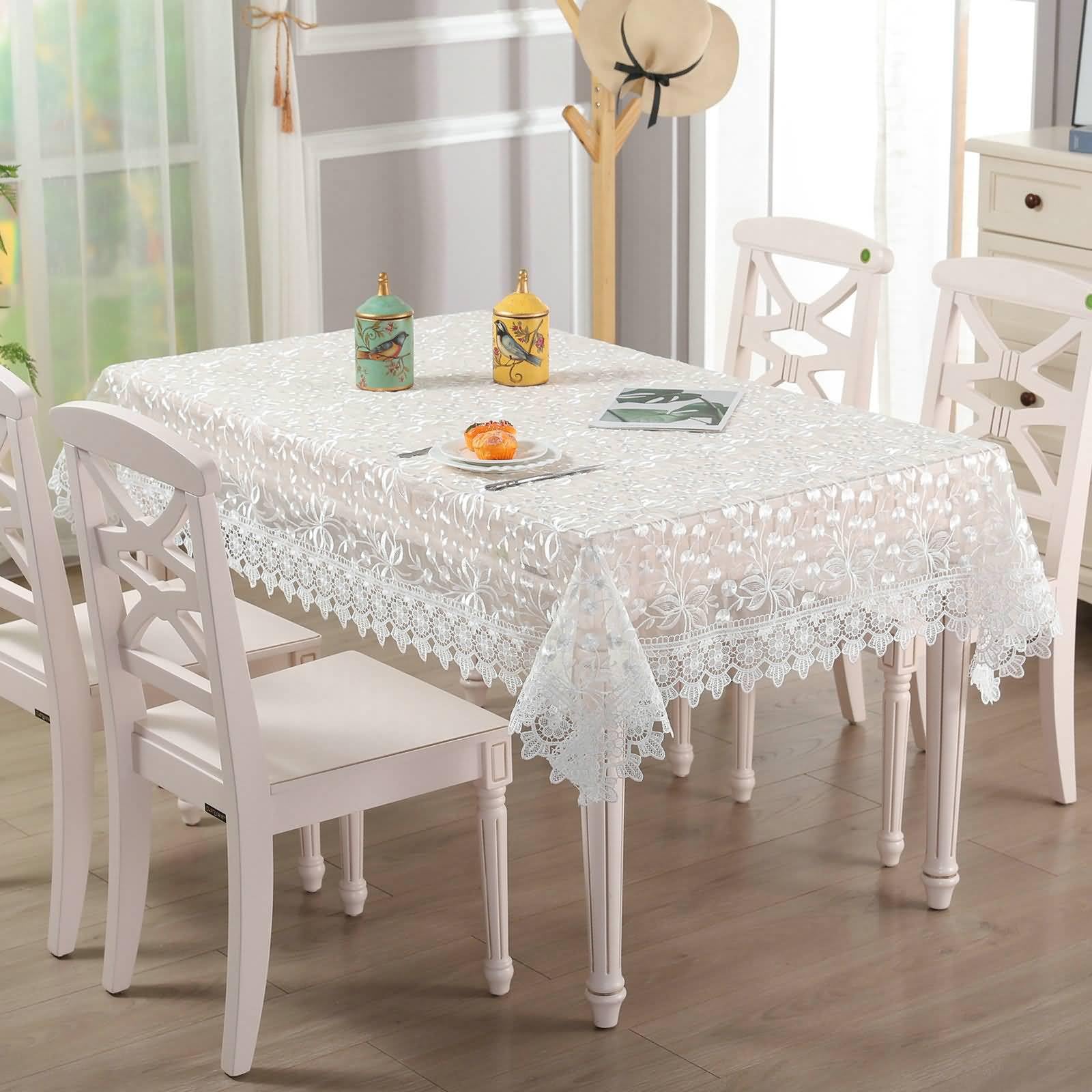 Tovaglia Rettangolare Poliestere, Bianco, 75x200cm