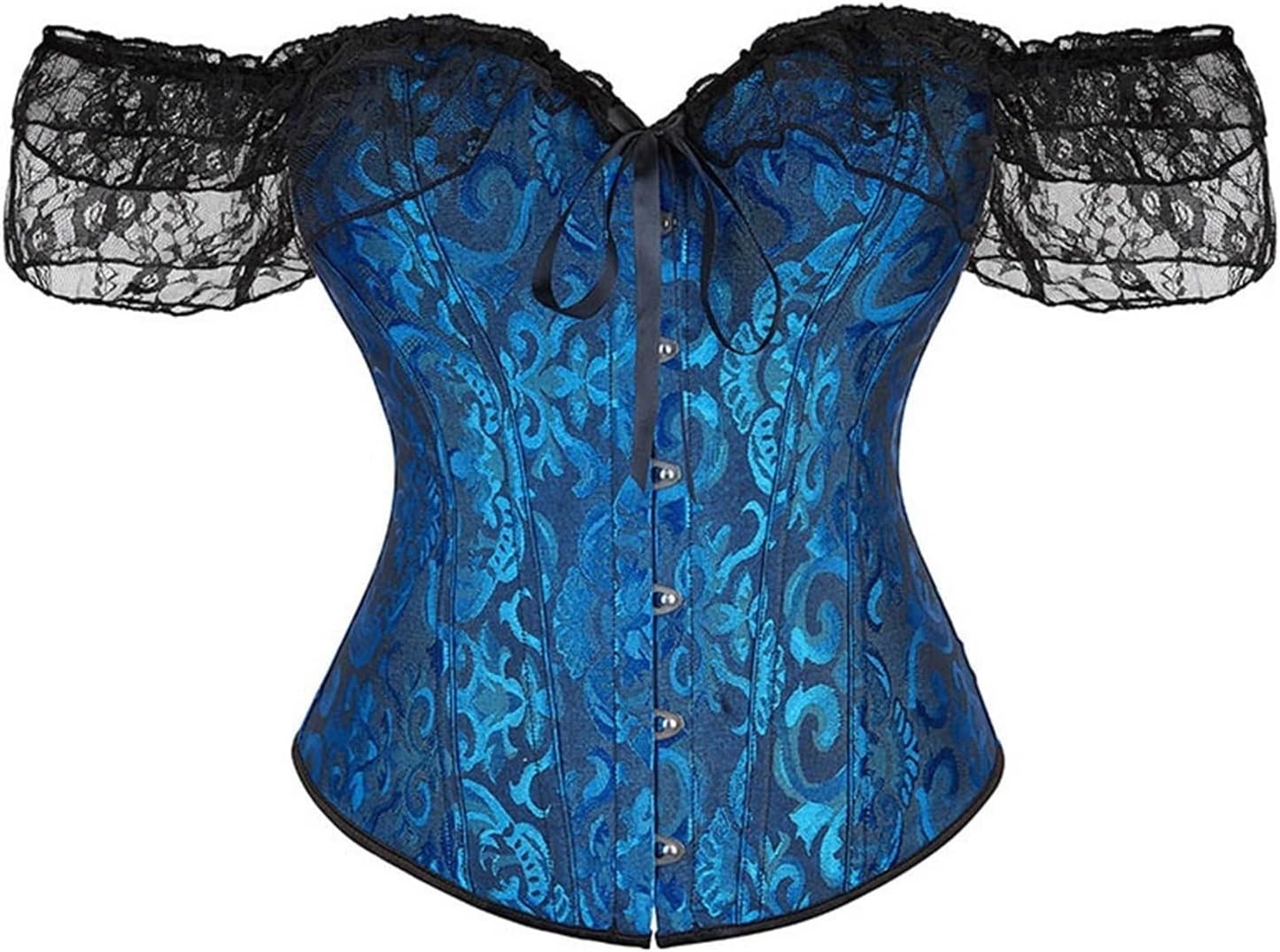 Women Adjustable Bodice Clothing Short Sleeve Corset Solid Color Tie-up Boat Neck Close-fitting Crop Tops Cropped
