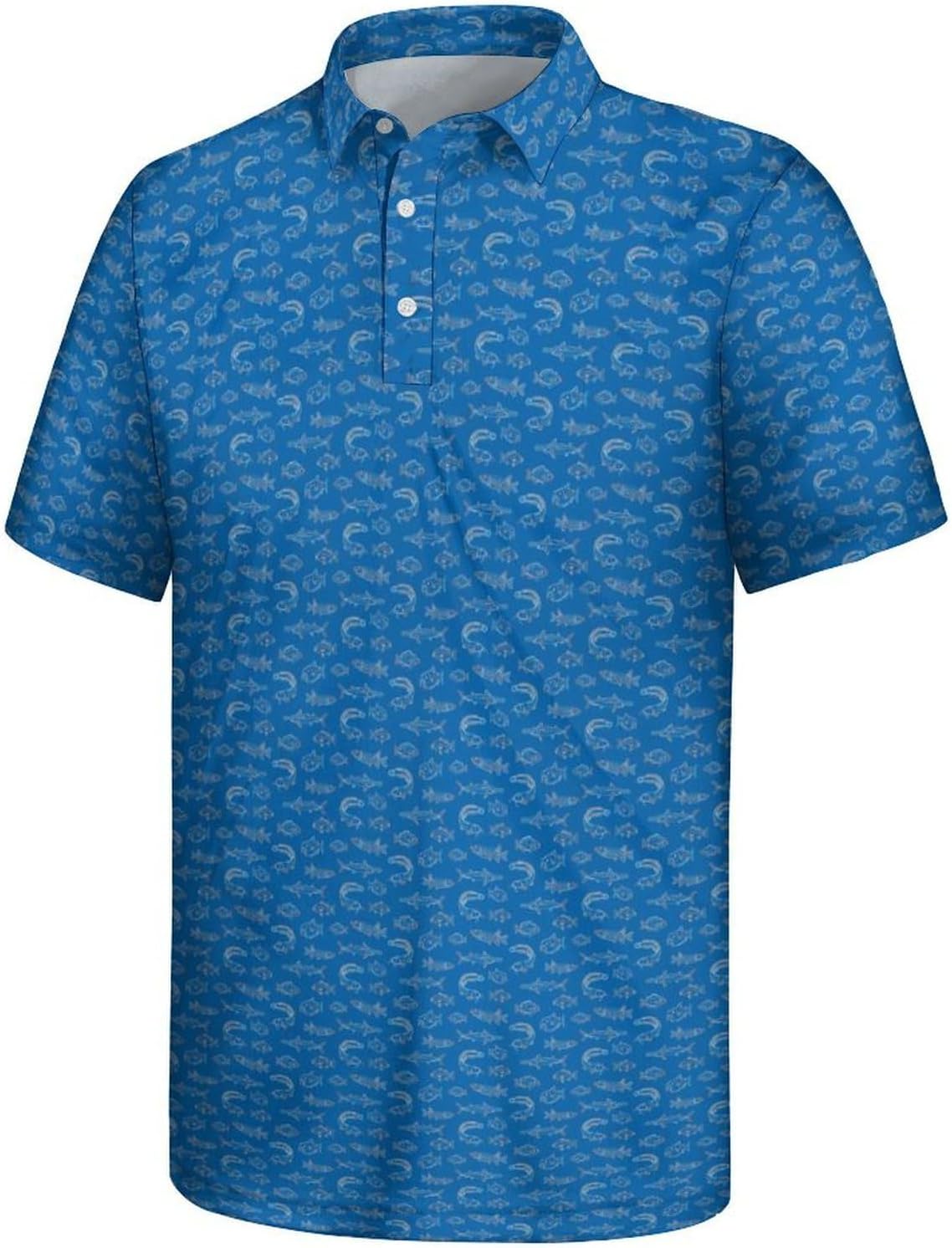 Funny Men's Golf Shirts Short Sleeve Moisture Wicking Performance Print Patterns Casual Collared Golf Polo Shirt for Men
