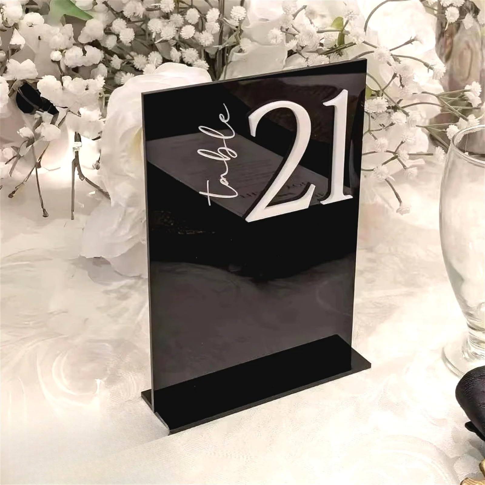 Números de mesa de acrílico personalizados S1 señalización decorativa boda recepción 12 unidades