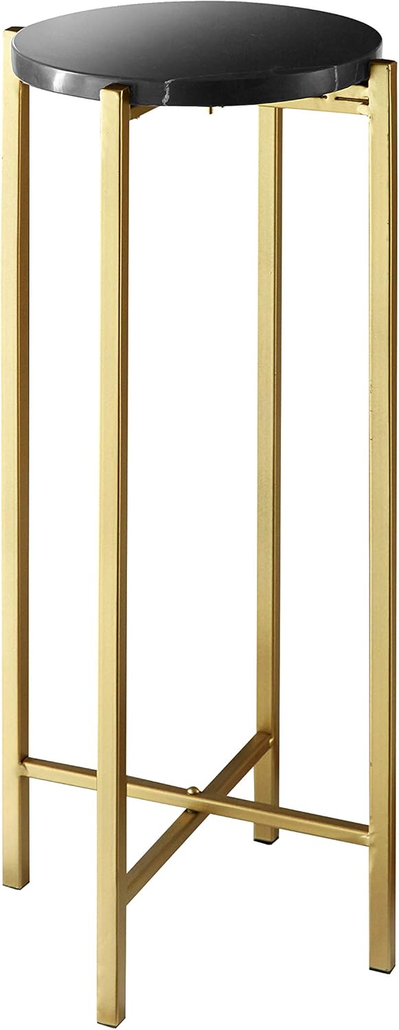 Urban Lifestyle Marble Side Drink Table, Black ‎8.5 in x 8.5 in x 22.5 in