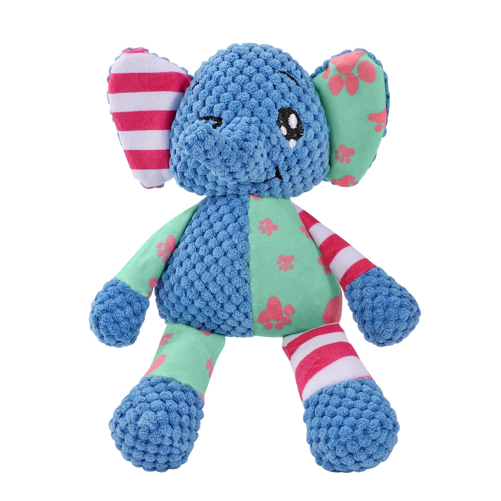 YSQEVN Juguetes con Sonido para Perros Suave Juguetes de Peluche para Mascota Forma de Elefante Juguetes para Morder para Cachorros, Gato Azul