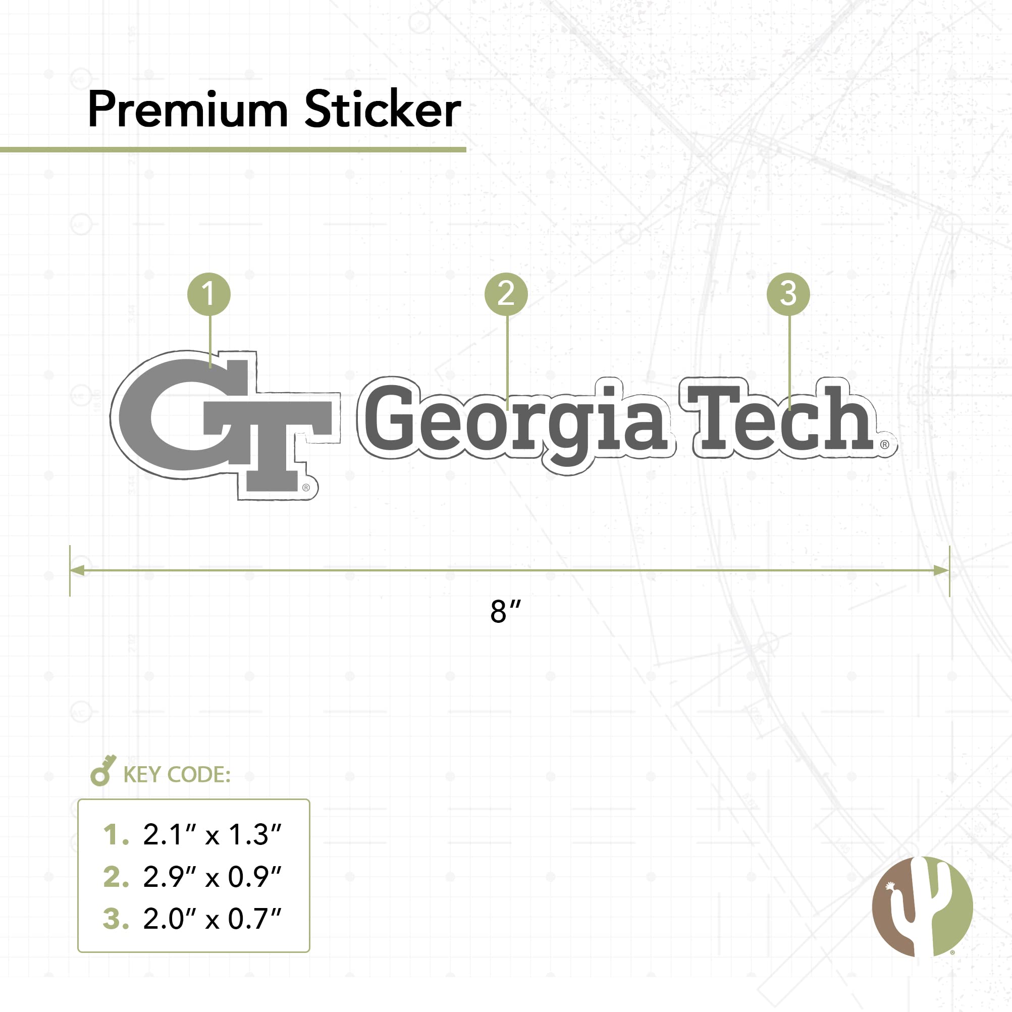 Georgia Tech Logo Vinyl Decal – 8 Inch Sticker For Laptop, Car, Water Bottle & More
