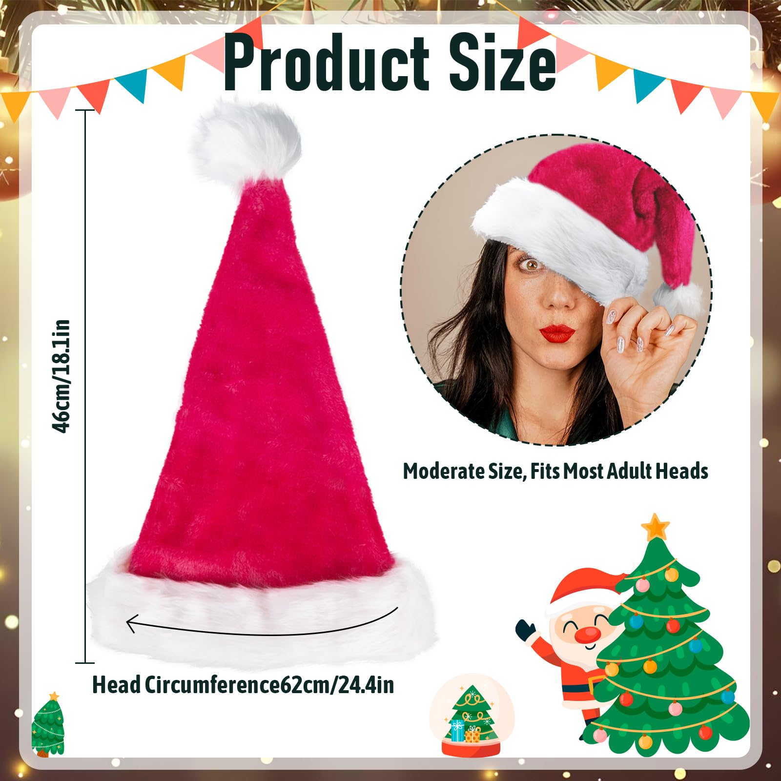 Bonnets de Noël, bonnets de Noël pour enfants et bébés, bonnets de Père Noël, bonnets