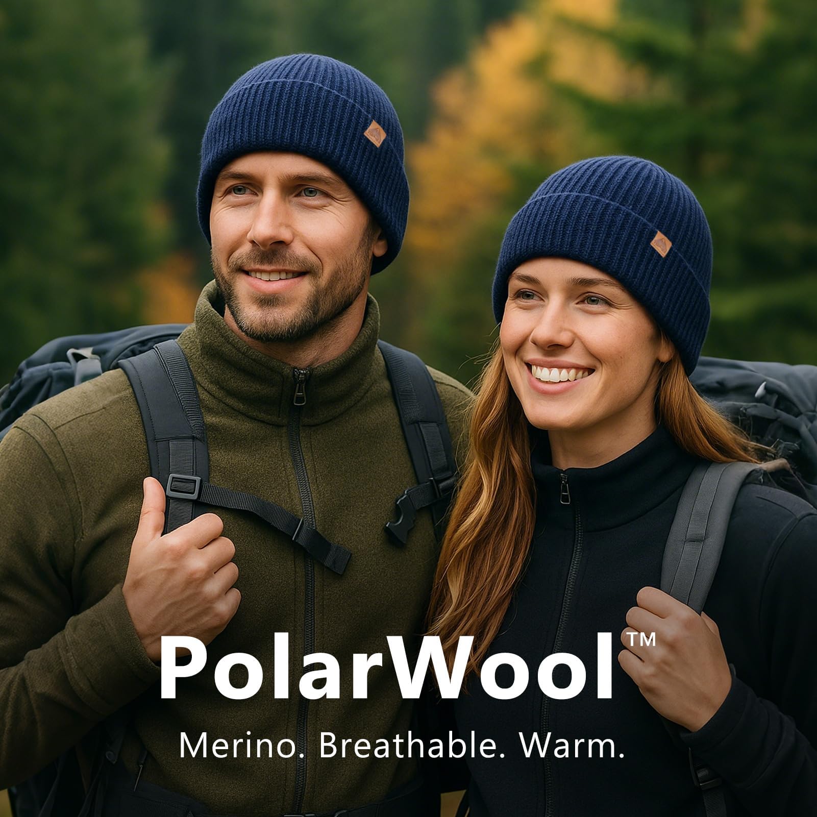 TOP-EX Berretto invernale in 100% lana merino con risvolto – strato singolo lavorato a maglia, cappello invernale in lana per uomo e donna 55-66 cm