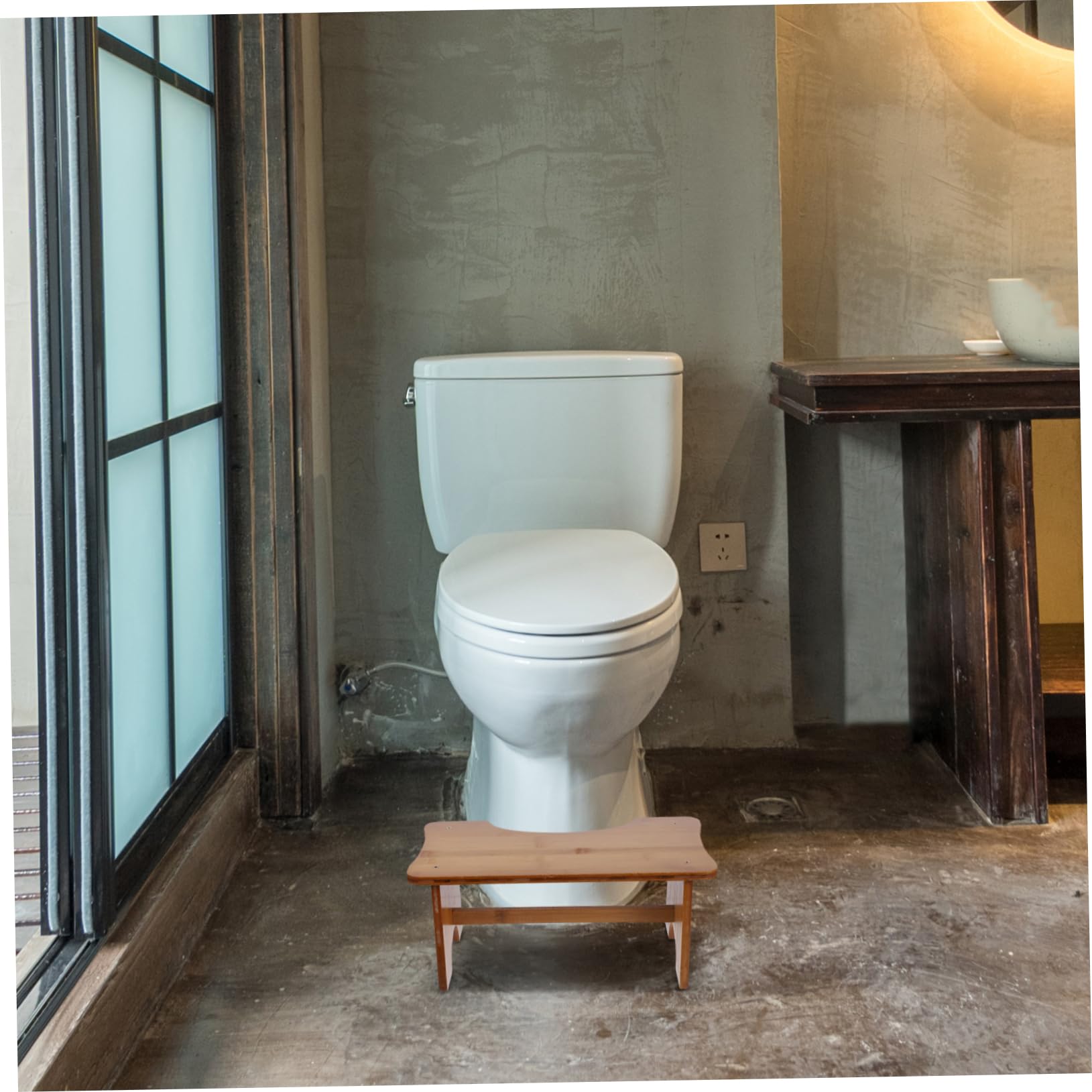Yardwe Taburete para Inodoro Infantil de Material Sintético Rectangular, Compacto y Fácil de Limpiar, Adecuado para Baño y Niños