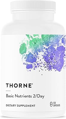THORNE - Basic Nutrients 2/Day - Comprehensive Daily Multivitamin with Optimal Bioavailability - Vitamin and Mineral Formula - Gluten, Dairy &amp; Soy-Free - 120 Capsules - 60 Servings