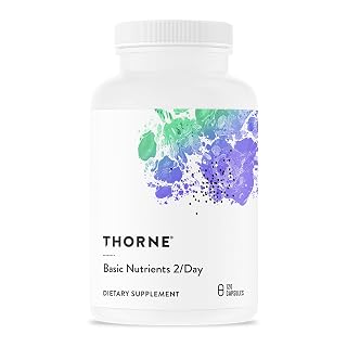 THORNE - Basic Nutrients 2/Day - Comprehensive Daily Multivitamin with Optimal Bioavailability - Vitamin and Mineral Formula - Gluten, Dairy & Soy-Free - 120 Capsules - 60 Servings - Amazon product rated Grade A
