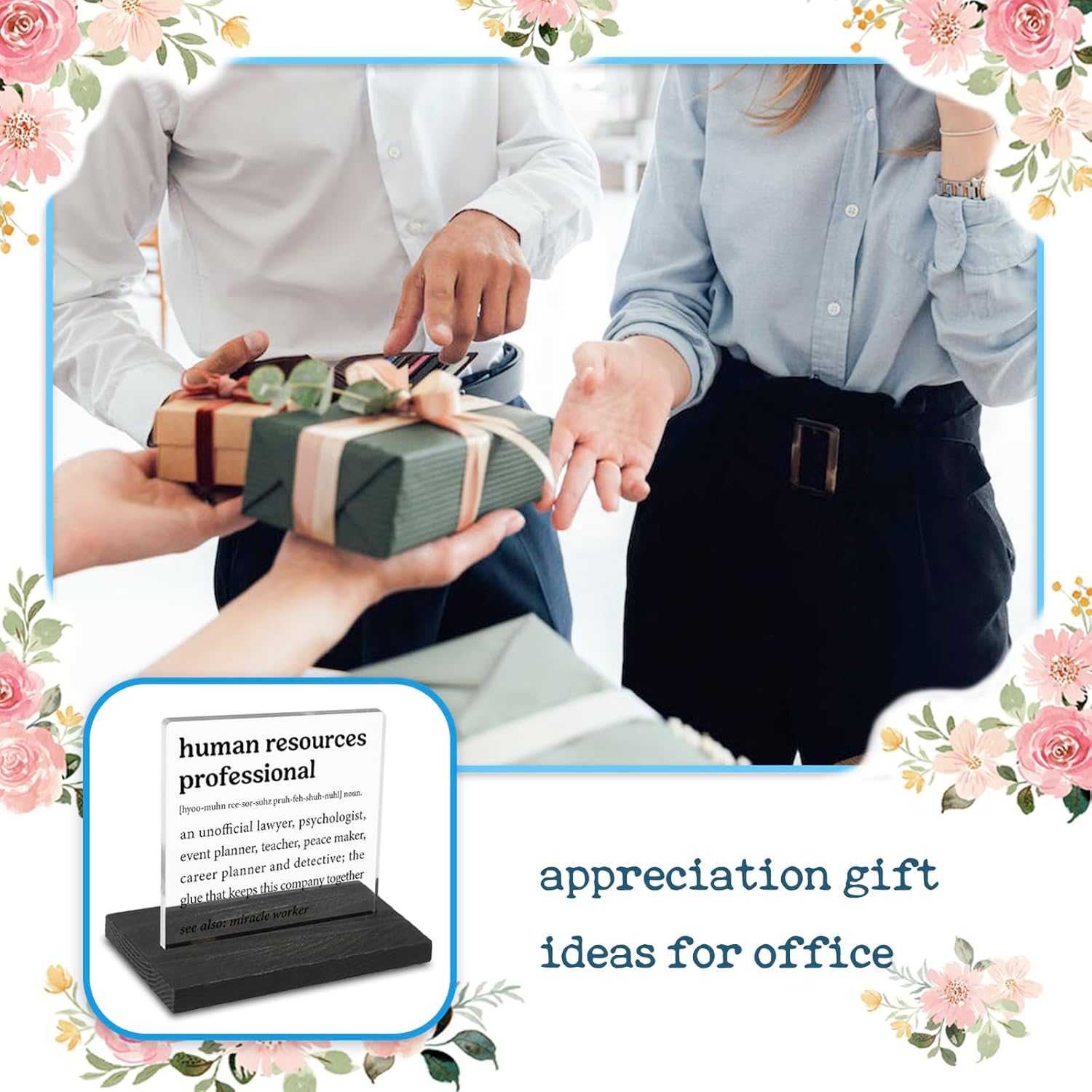 Human Resources Appreciation Gift for HR Specialist, Team Manager, Recruiter Business Professional, Inspirational Office Desk Sign for Employee Recognition Promotion Decor Sign Plaque VA19 - Image 4