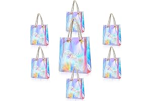 6 Pcs Iridescent Beach Bag Tote Bag