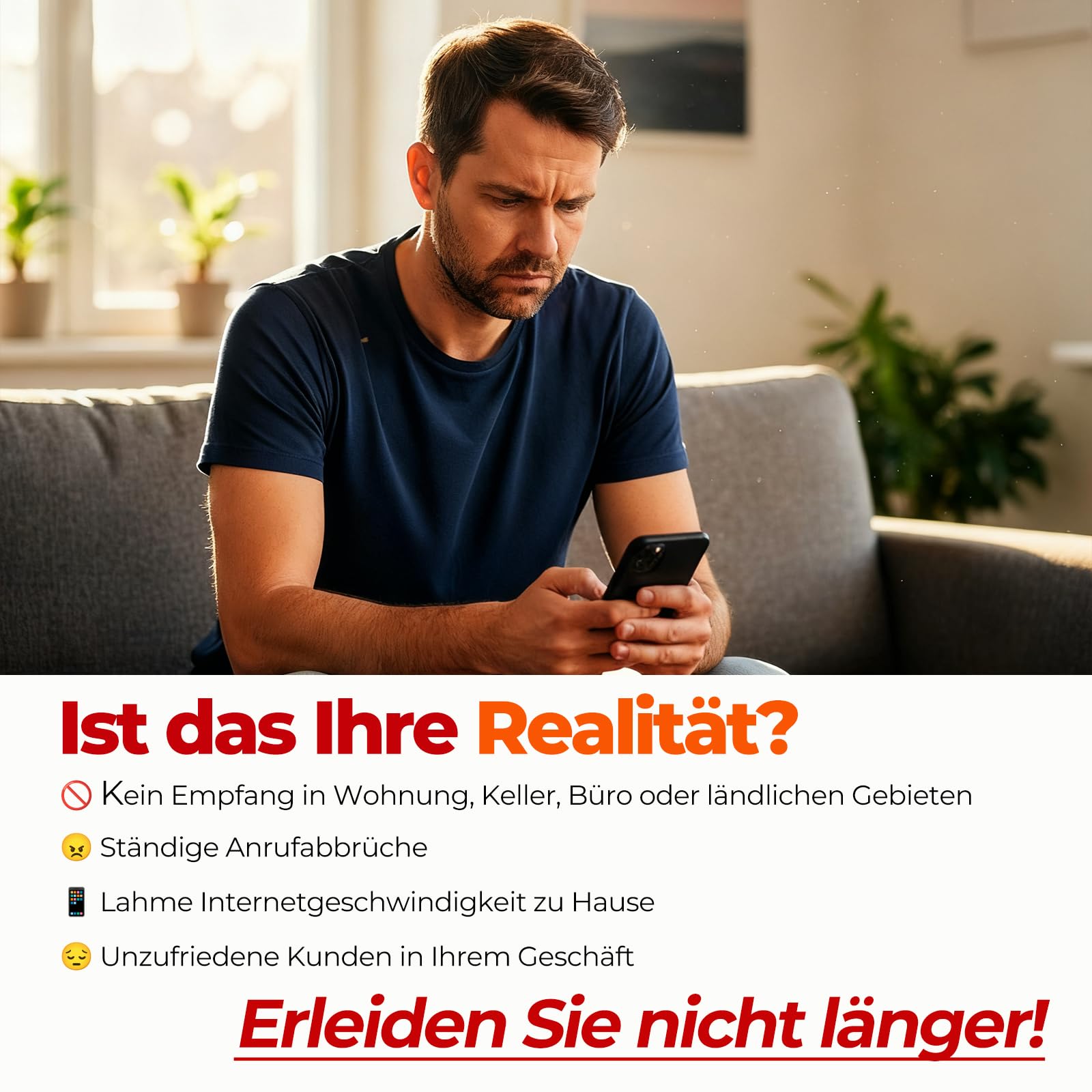 Mobilfunk Verstärker für Zuhause, 5G 4G LTE 3G GSM Signalverstärker für Handy Band 1/3/7/8/20 Mobilfunk Repeater für Alle Deutschen Netzbetreiber Vodafone O2 Telekom T-Mobile 1&1 E-Plus