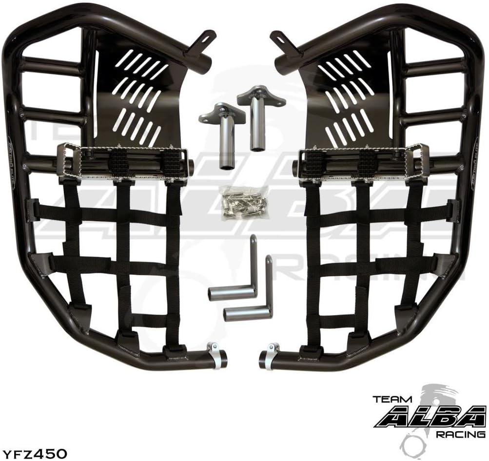 Yamaha YFZ 450 Propeg Nerf Bars Black Bars w/Black NetPlease Carefully