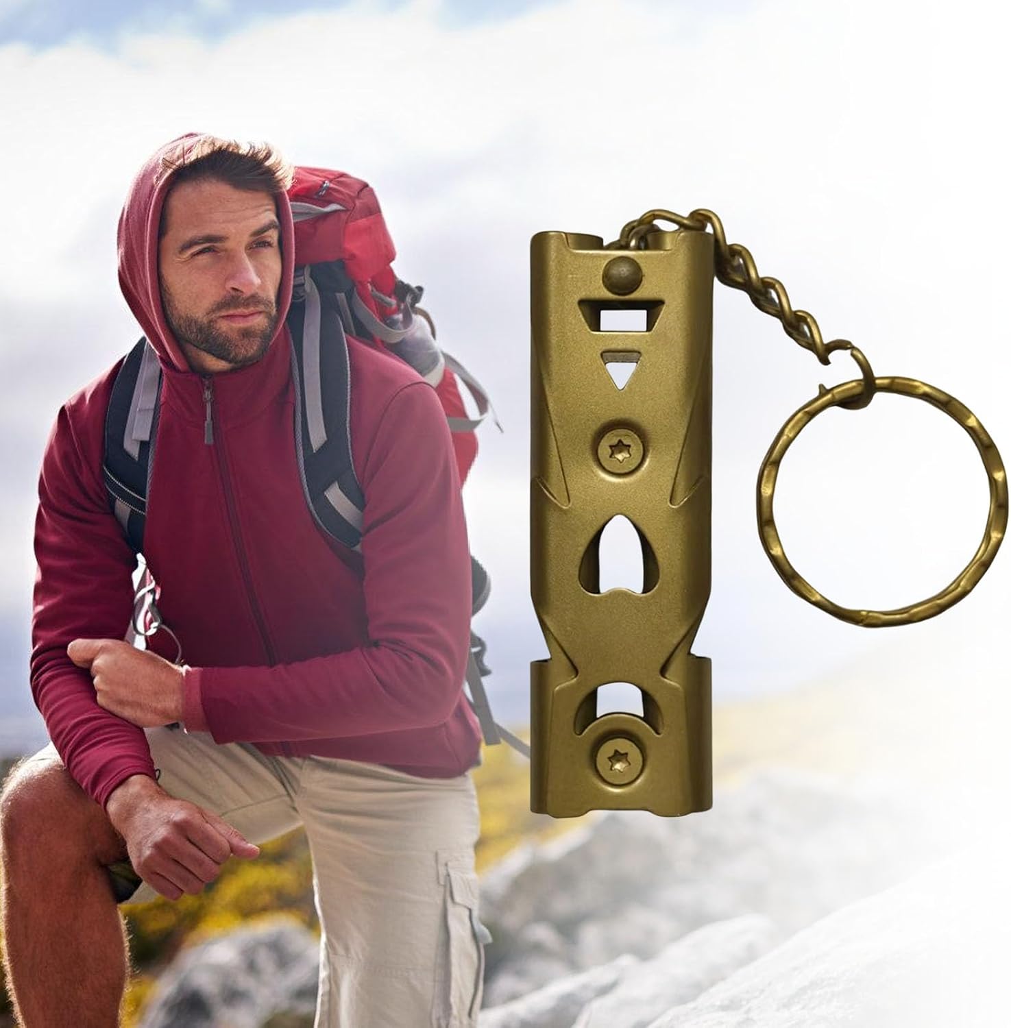 Emergencies Blare High Frequencies Sound Device Stainlessed Steel Construction Small Survival Tool Hiking Essential
