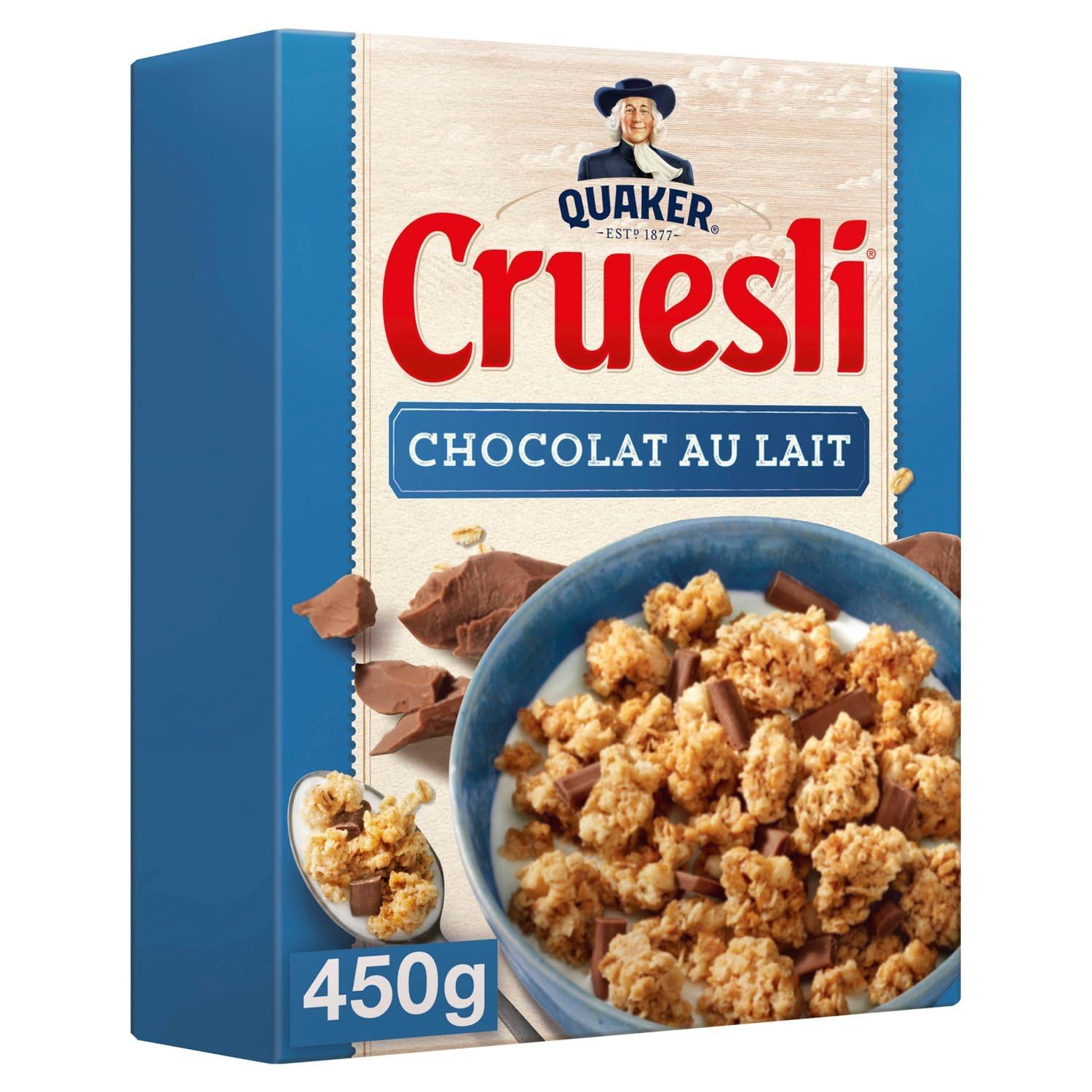 – Céréales Gourmandes au Chocolat au Lait, Texture Croquante et Fondante (Boîte 450g) - Le lot de 4