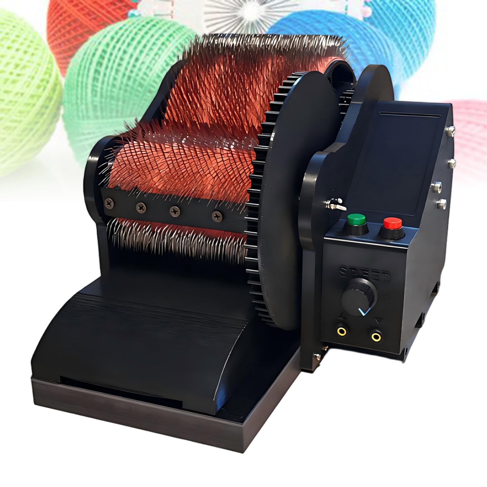 ExoticaBlend Electric Wool Carding Machine,Wool Fiber Drum Carding Machine with Awl,Adjustable Combing Speed,Automatically Clean Residual Wool,Fast Color Mixing, Combing, Spinning