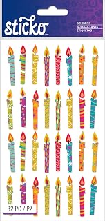Sticko Sticker Themed-Birthday Candle Repeats 52-01279