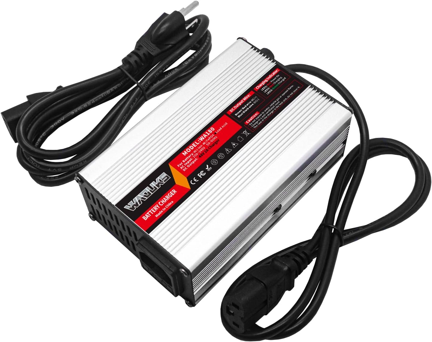 48V 2A Lead Acid Battery Charger with C13 N+L- Output Connector Used for 48V 55.2V Lead Acid AGM Gel VRLA OPZV Battery