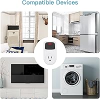 Vista 3 de BSEED Protector contra sobretensiones para electrodomésticos con enchufe estadounidense, supresor de voltaje, salida de apagón, 120 V, 2400 W, 15 A