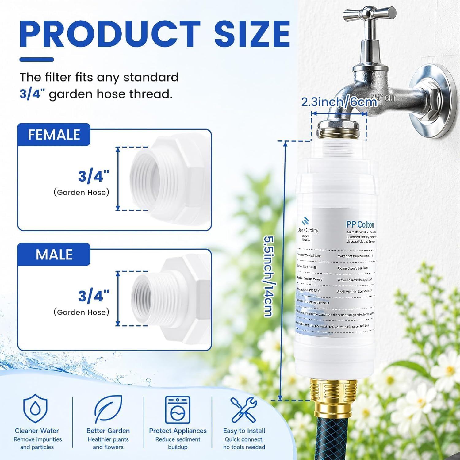 Brumisateur Terrasse Exterieur, Kit d’Irrigation Système de Brumisateur Extérieur 18M avec avec filtre à eau 20 Buses de Brume avec Joint en T, Kit de Tuyau Brumisateur par Brume pour Jardin Parasols