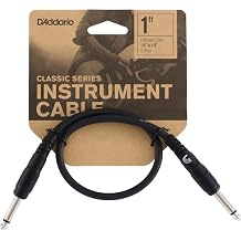 D Addario Accessories Classic Series Guitar Patch Cables - Guitar Pedal Cable with   Inch Ends - Durable & Reliable - Instrument Cable for Pedalboards - Straight End - 1 foot