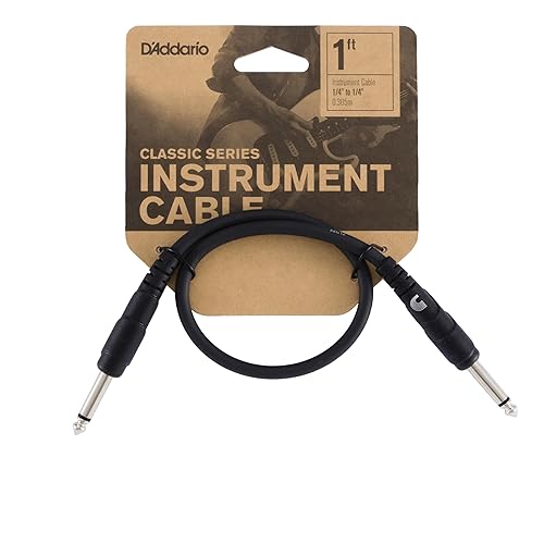 Vista 18 de Paquete de 3 cables para instrumentos - Planet Waves Classic Series - con enchufe de ángulo derecho, 0.5 pies, Gris oscuro Redondo - ángulo recto