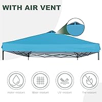 Vista 4 de SCOCANOPY Parte superior de repuesto con ventilación de aire para marco de toldo de 10x10, SOLO cubierta de toldo, (Turquesa)