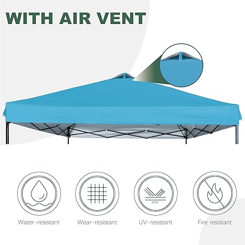 Miniatura 4 de SCOCANOPY Parte superior de repuesto con ventilación de aire para marco de toldo de 10x10, SOLO cubierta de toldo, (Turquesa)