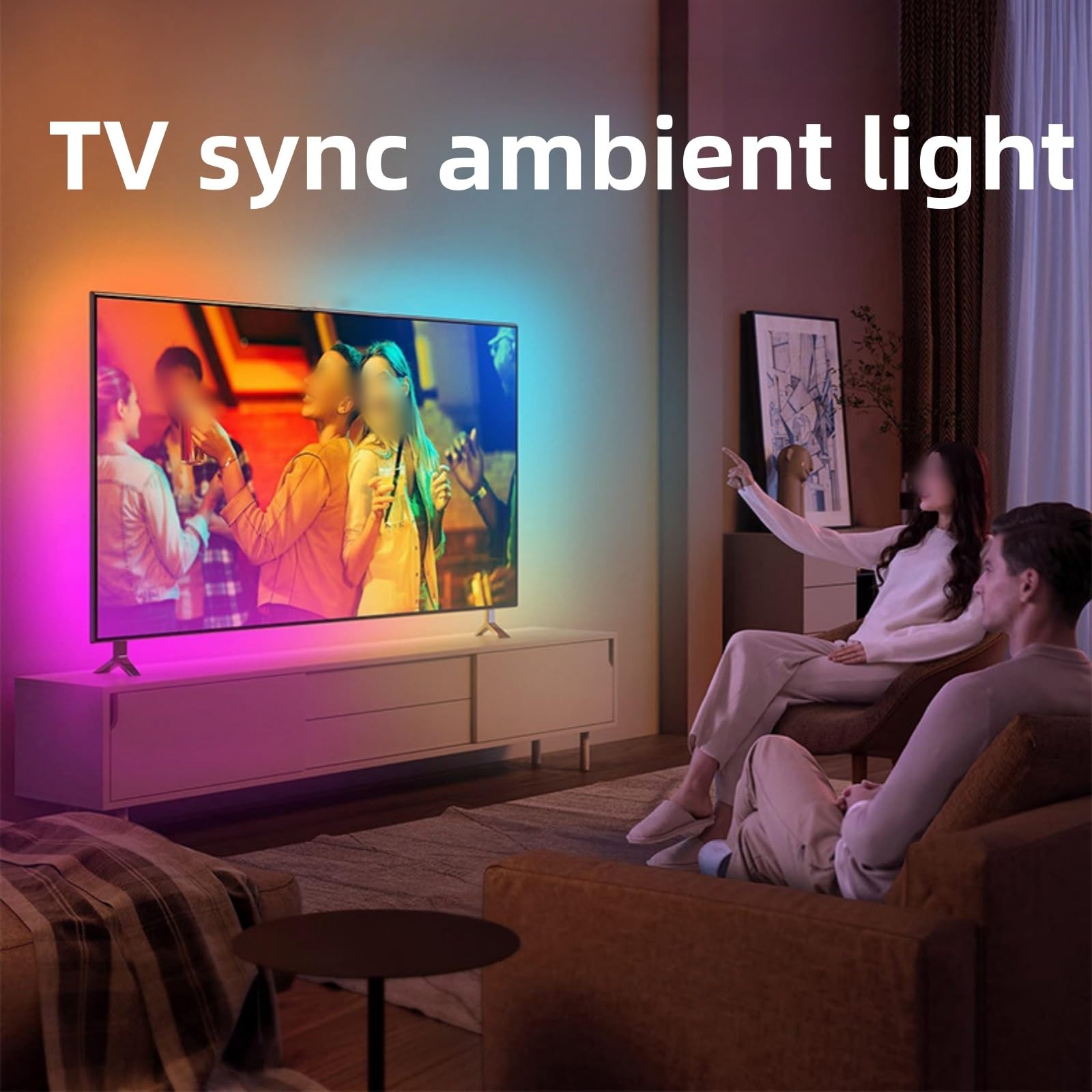 Retroilluminazione Tv Sincronizzata Con Schermo Streaming Colore TV Luce Ambientale TV Proiezione Home Cinema Schermo Sincronizzazione Luce Gioco Set Collegamento Usb Led Strip Luci Per Tv(75in)