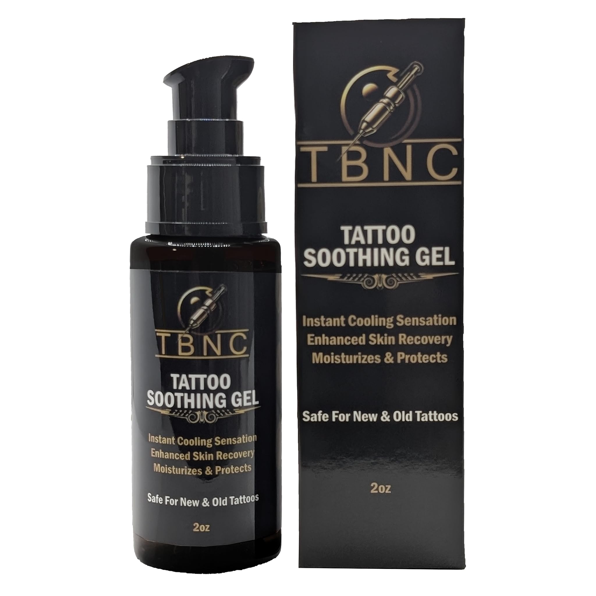 TBNC Tattoo Soothing Gel, Fast-Absorbing Formula, Cooling Relief, Fragrance-Free, Tattoo Aftercare